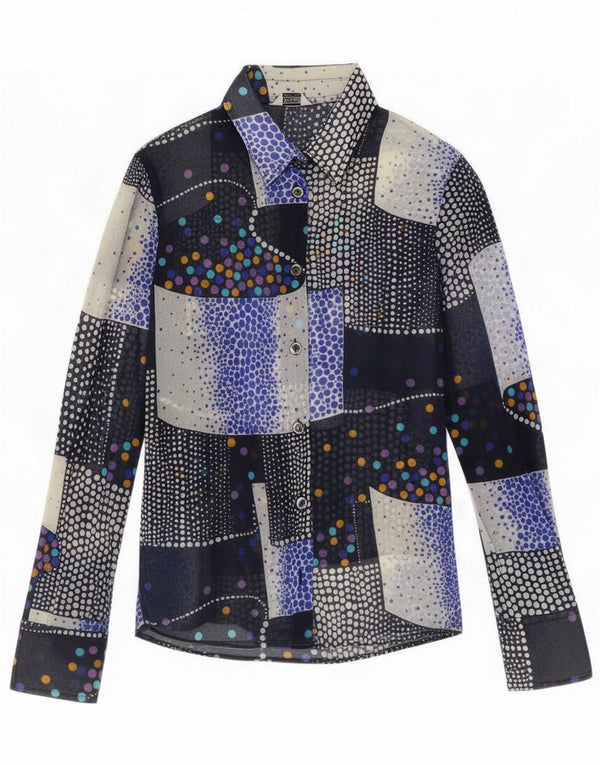Blusa feminina vintage IT 44 Patchwork multicolorido médio