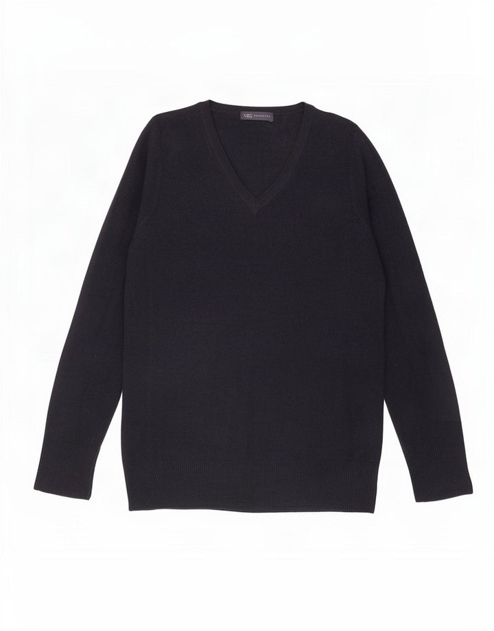 Suéter feminino Marks & Spencer com decote em V Reino Unido 16 grande azul marinho
