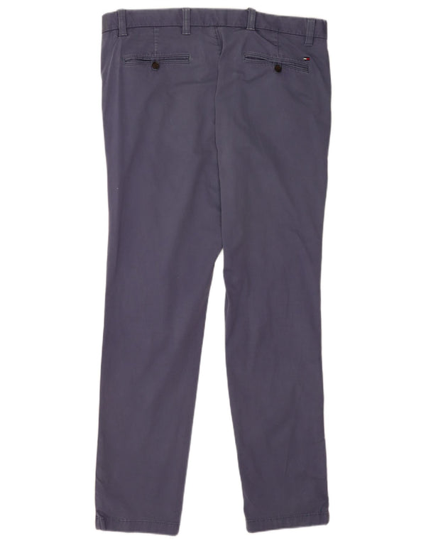 Tommy Hilfiger Mens Slim Chino Calças W36 L32 Azul Marinho Algodão