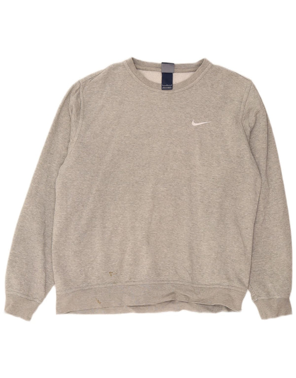 Moletom masculino Nike Jumper grande algodão manchado cinza