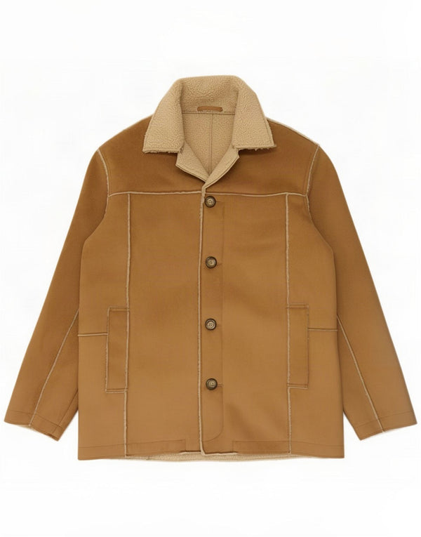 Next Mens Sherpa Jacket UK 38 Medium Beige