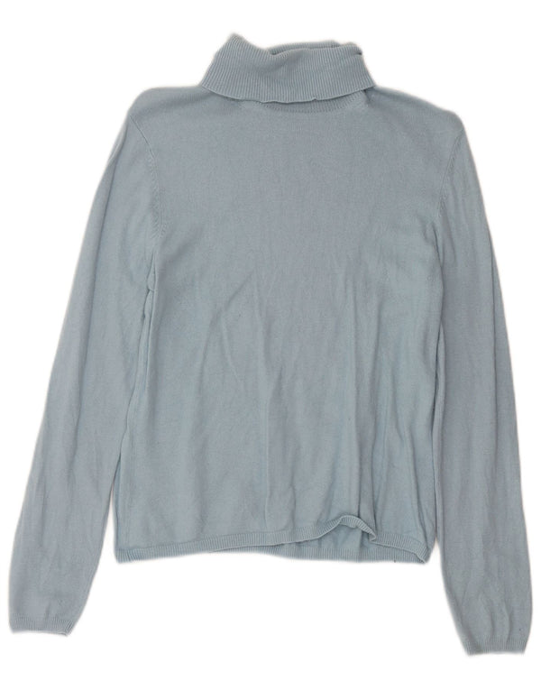 Suéter feminino Marks & Spencer com gola redonda Reino Unido 14 viscose azul médio