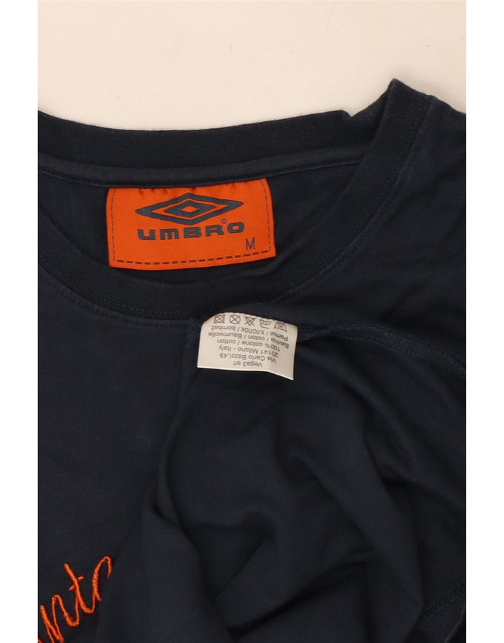 Camiseta gráfica masculina Umbro Top médio algodão azul marinho