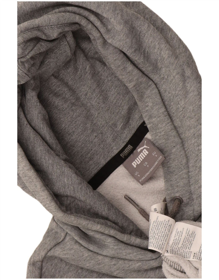 Puma masculino gráfico moletom com capuz pequeno algodão cinza