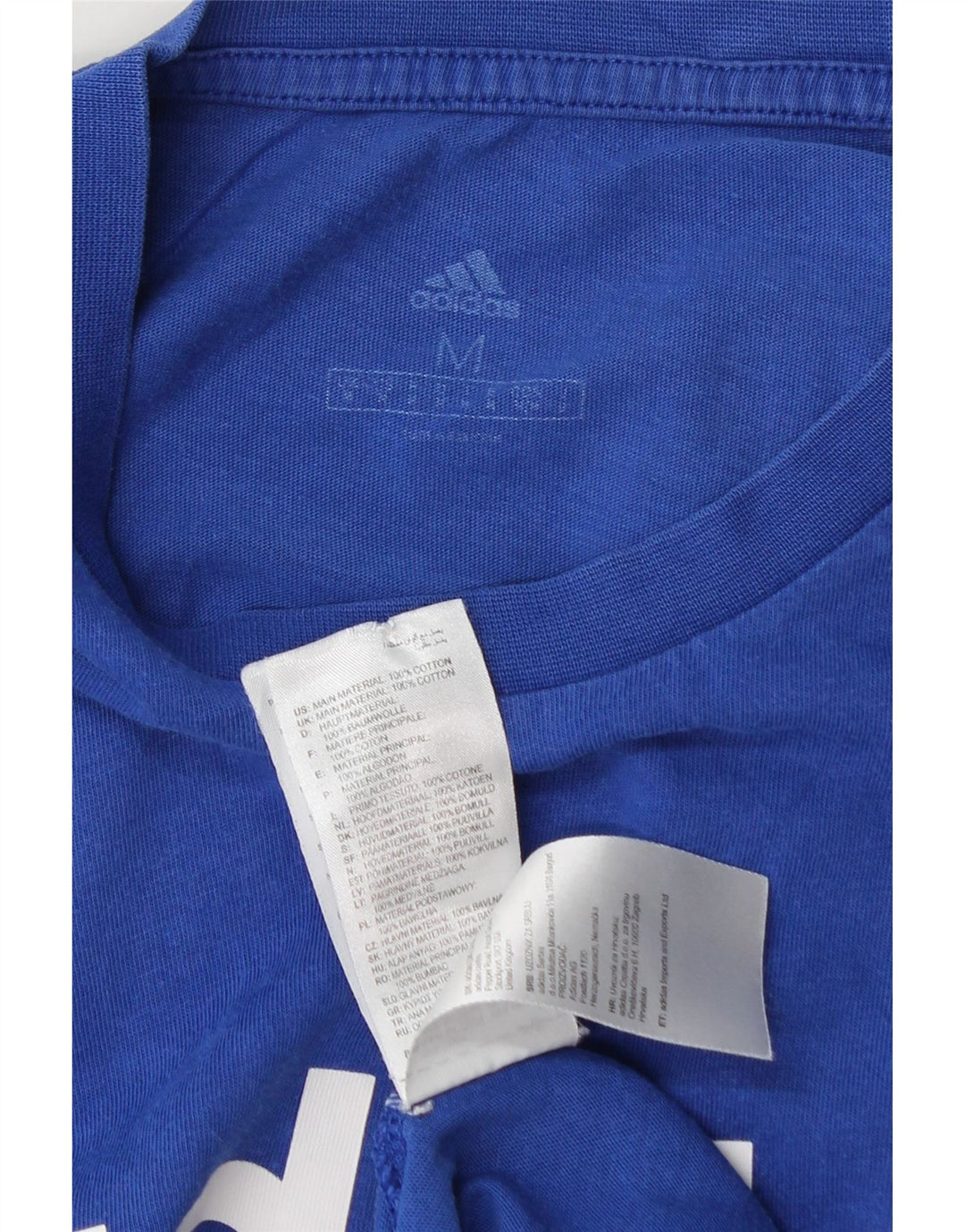 Adidas Mens Graphic T-Shirt Top Médio Algodão Azul