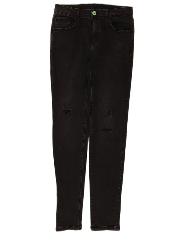 Zara Girls Jeans Skinny 13-14 Anos W26 L28 Algodão Preto