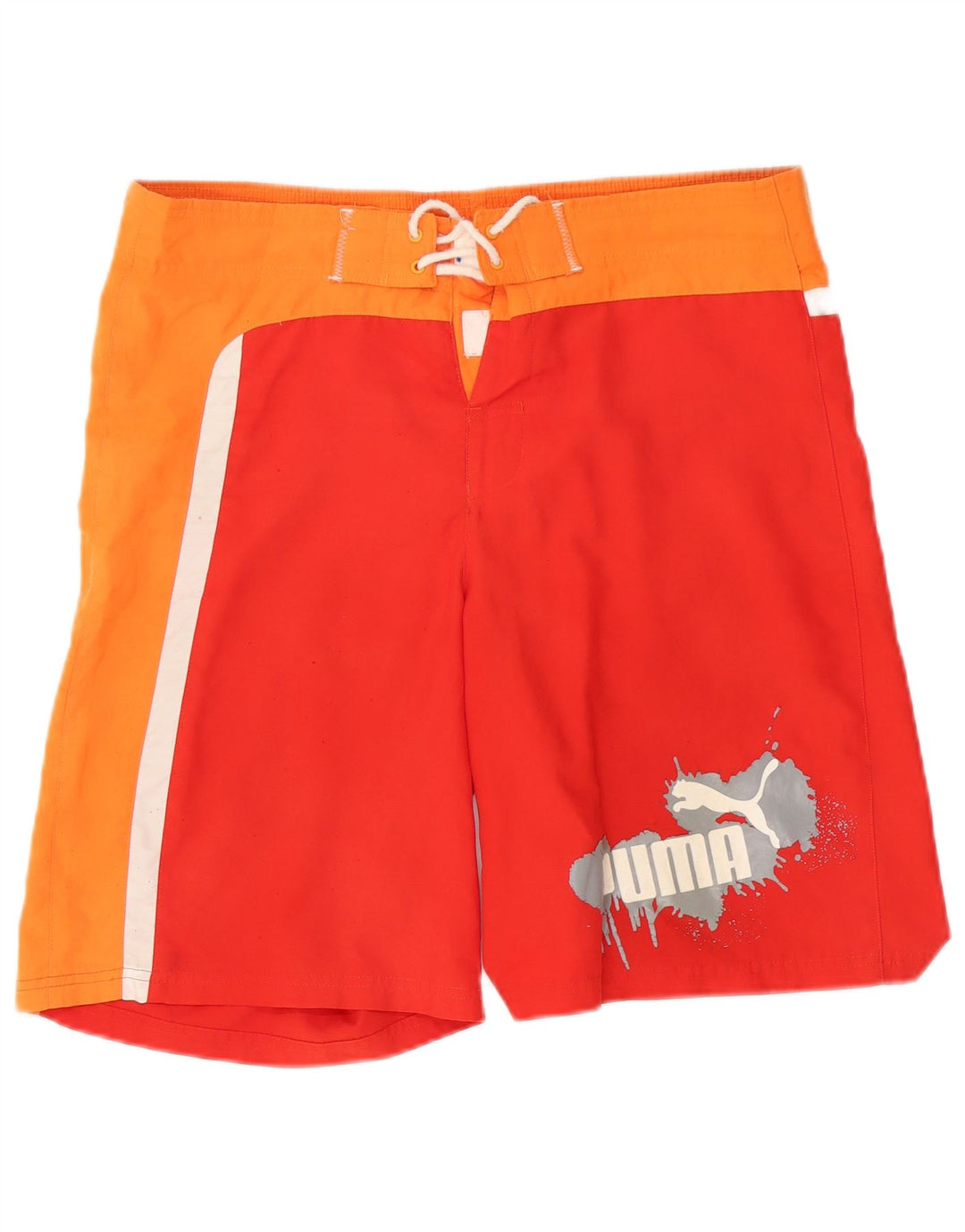 Shorts de natação masculinos Puma Graphic médio vermelho colorblock