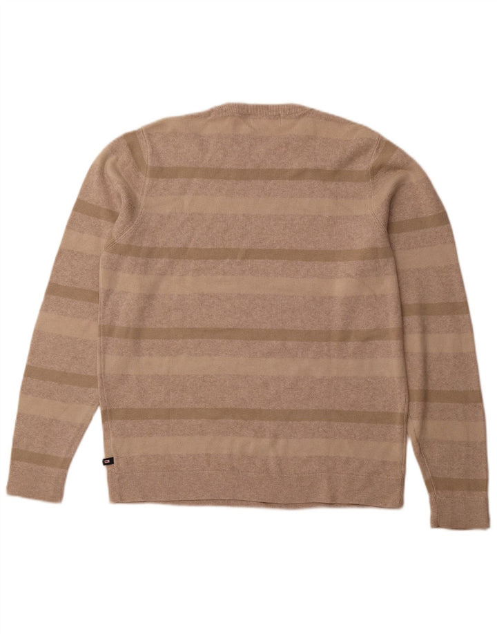 Suéter masculino Marks & Spencer com gola redonda, algodão bege médio