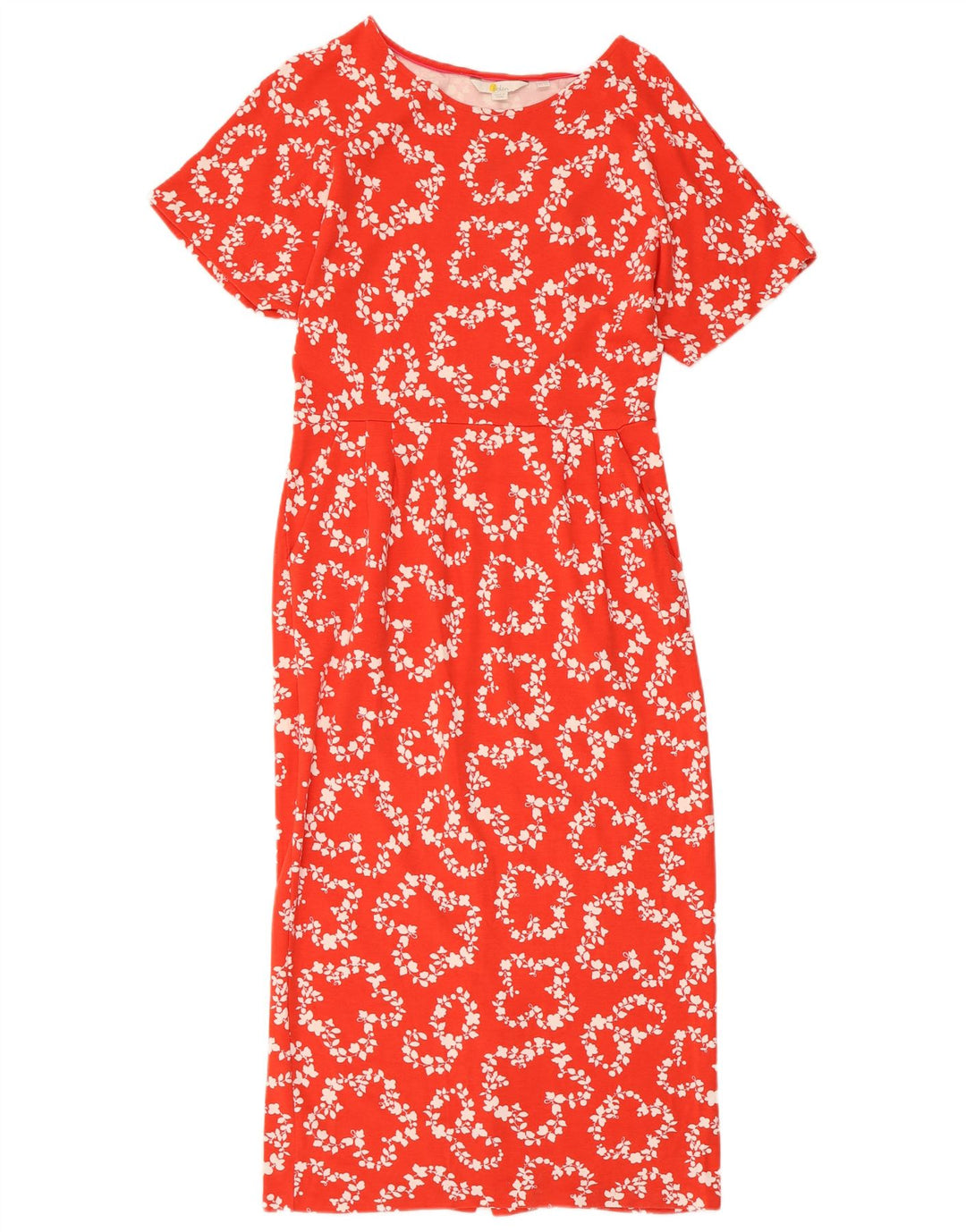Vestido feminino Boden com bainha UK 12 viscose floral vermelha média