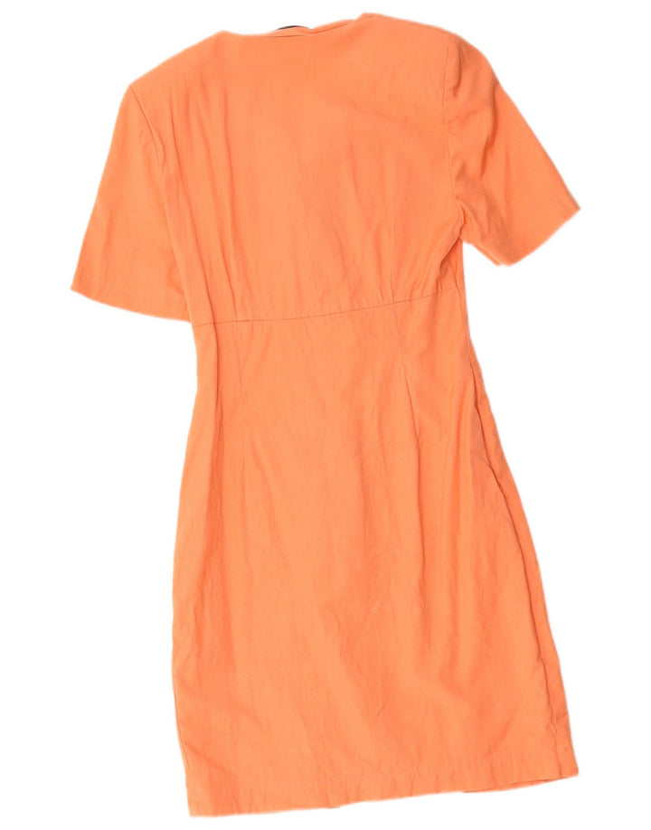 Vestido bainha feminino vintage UK 10 pequeno laranja