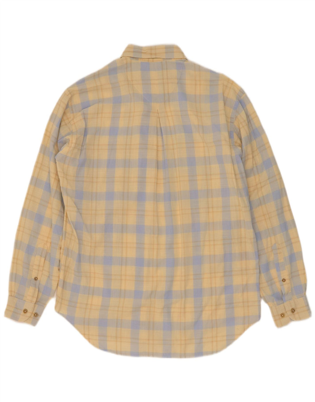 Camisa masculina Marlboro Classics de algodão xadrez amarelo médio