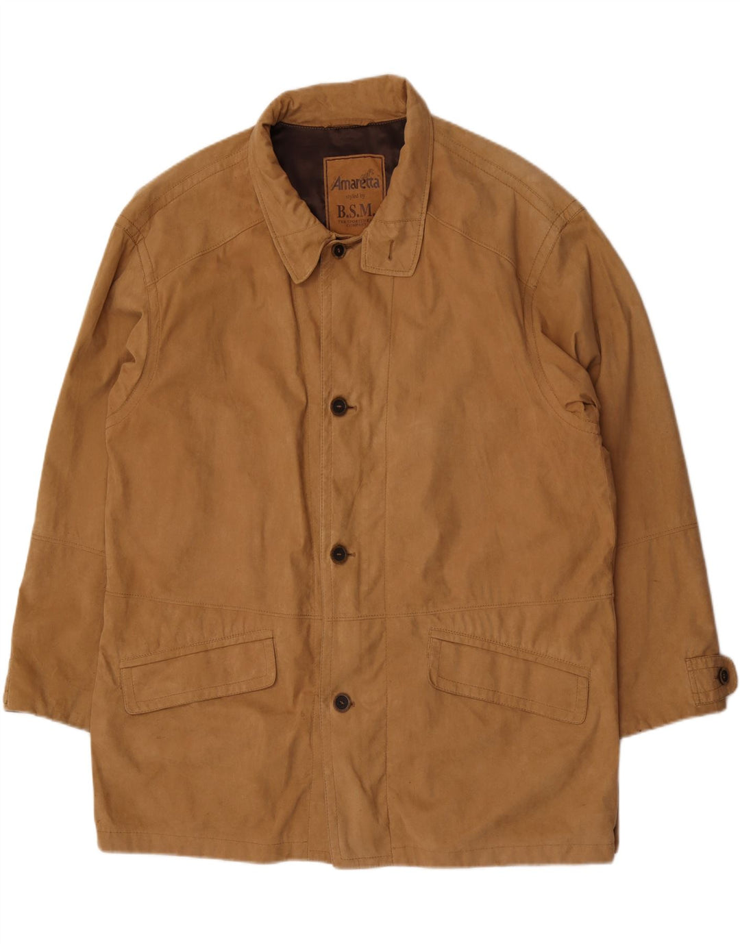 Sobretudo masculino B.S.M UK 48 4XL nylon bege