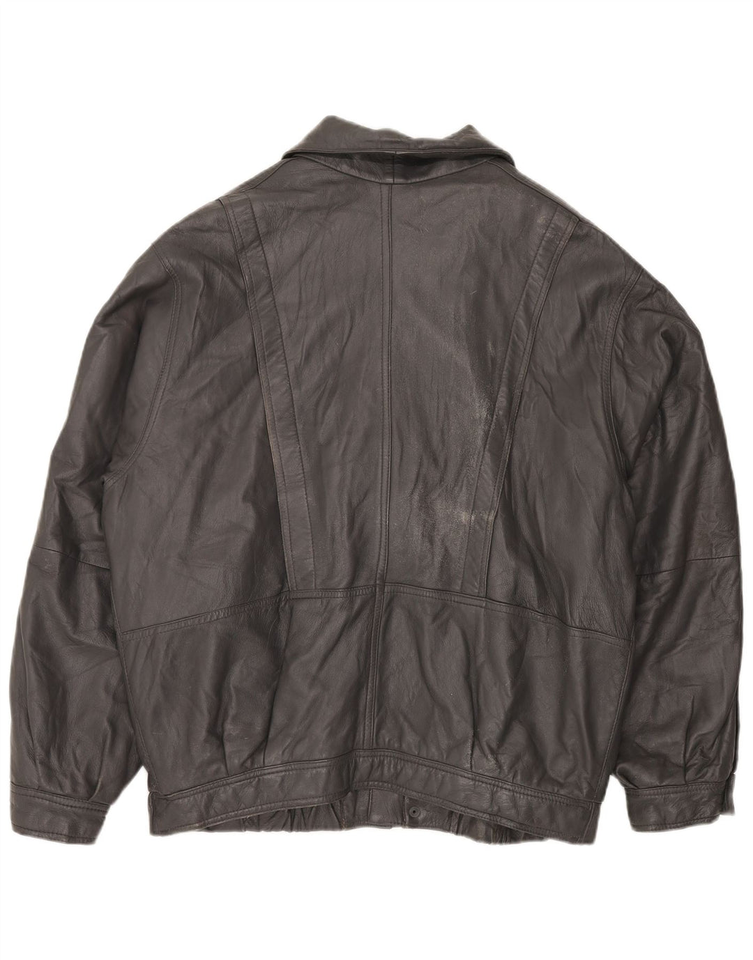 Jaqueta de couro masculina vintage IT 56 3XL preta