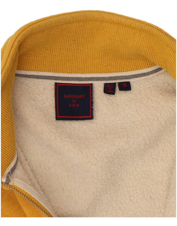 Superdry Mens Tracksuit Top Jacket Pequeno Algodão Amarelo
