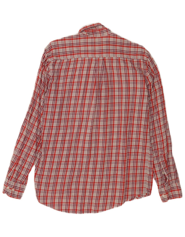 Camisa masculina Kappa de algodão xadrez vermelho médio