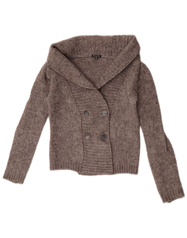 Suéter cardigan feminino Massimo Dutti UK 12 lã cinza médio