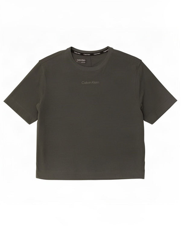 Camiseta Calvin Klein Feminina Top UK 14 Algodão Cinza Médio