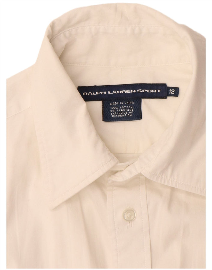 Camisa feminina RALPH LAUREN EUA 12 grande algodão branco