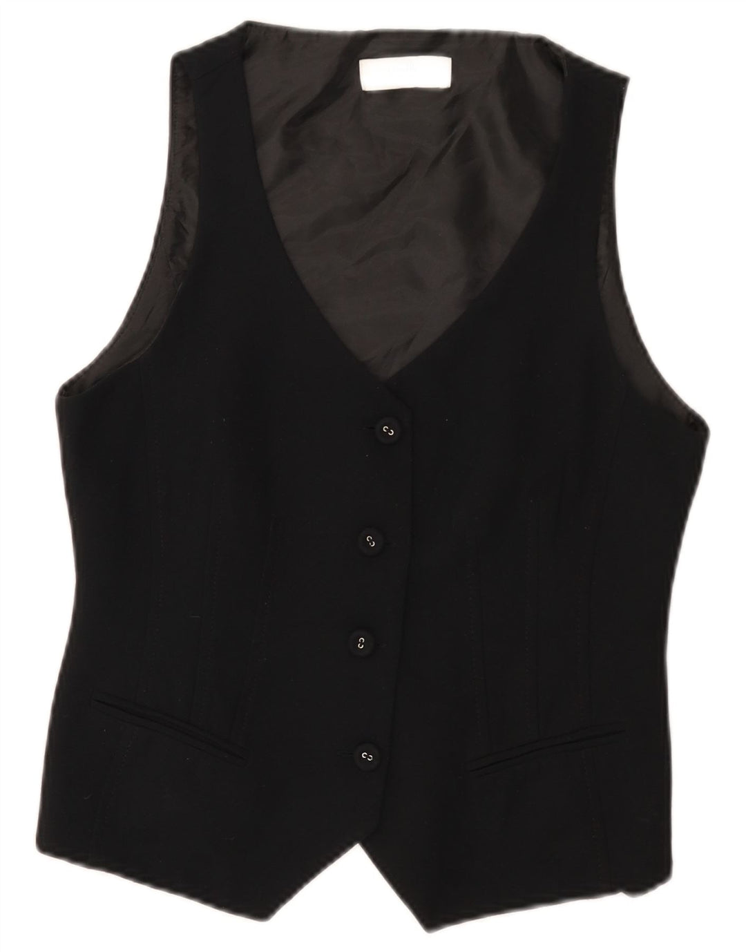 Colete feminino Wallis Petite UK 12 poliéster preto médio