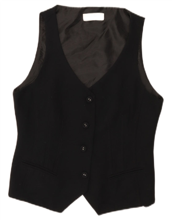 Colete feminino Wallis Petite UK 12 poliéster preto médio