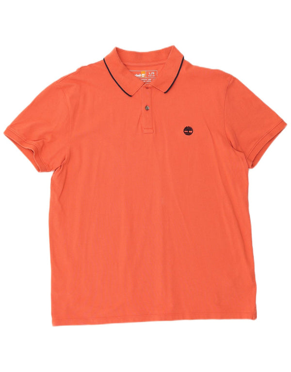 Camisa polo masculina Timberland Slim Fit grande algodão laranja
