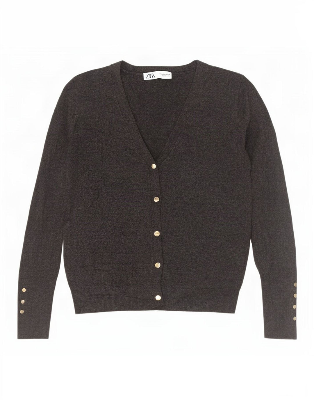 Suéter cardigã feminino Zara Reino Unido 12 Viscose cinza médio
