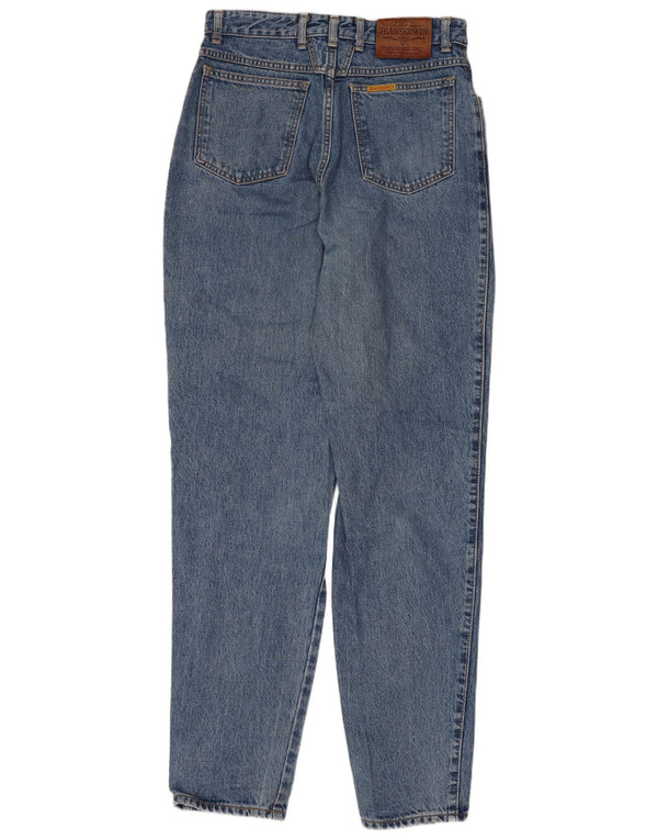 Calça jeans feminina vintage cintura alta cônica W31 L34 algodão azul