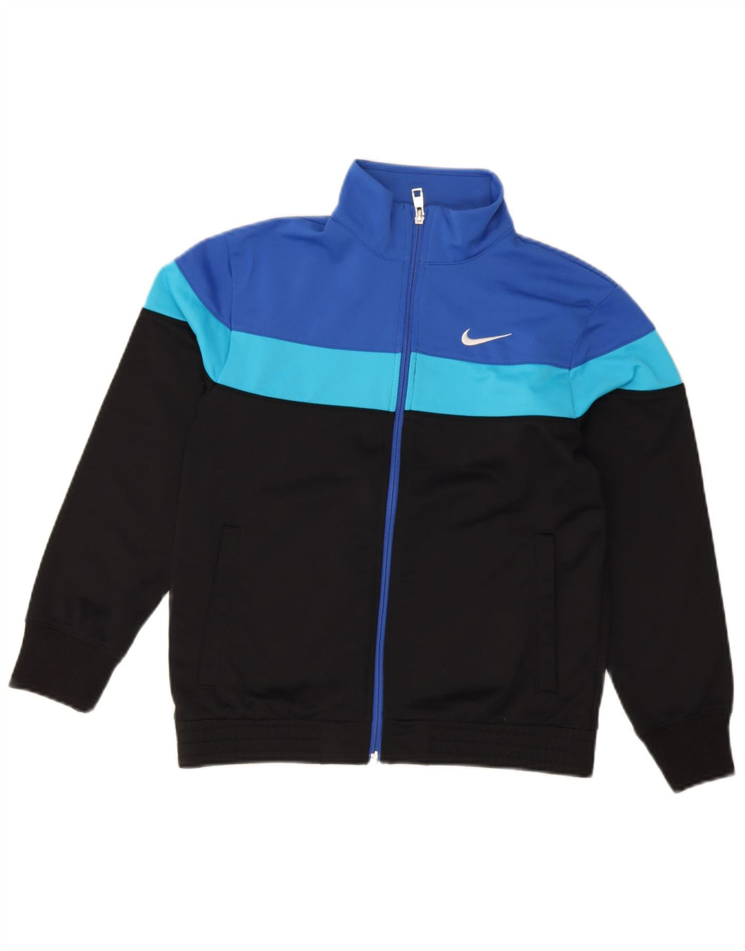 Jaqueta Nike Boys Tracksuit Top 12-13 anos grande bloco colorido preto