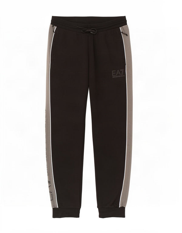 Calça de treino masculina Emporio Armani Joggers grande bloco colorido preto