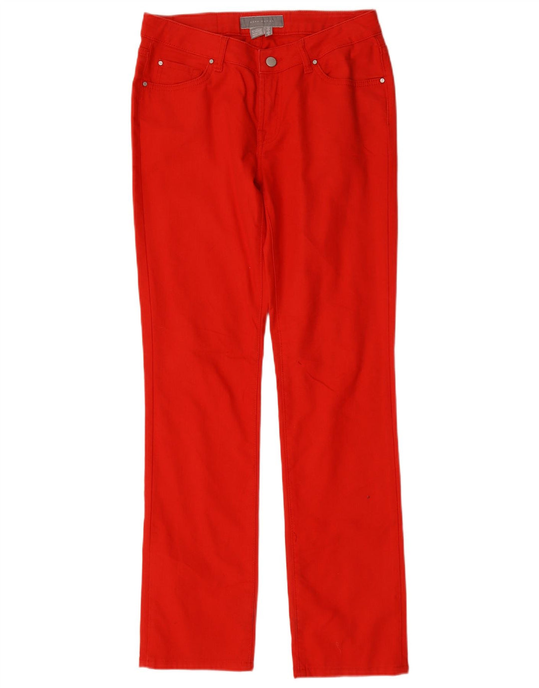 Calça jeans reta feminina Zara EU 40 médio W30 L31 algodão vermelho