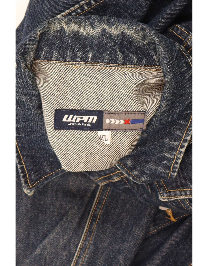 Jaqueta jeans feminina WPM UK 18 XL algodão azul marinho