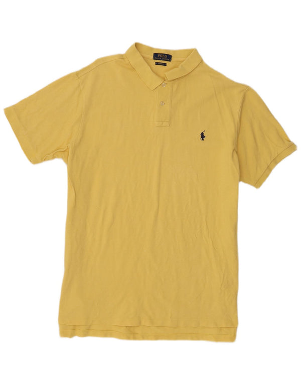 Polo Ralph Lauren Mens Custom Fit Camisa Grande Algodão Amarelo