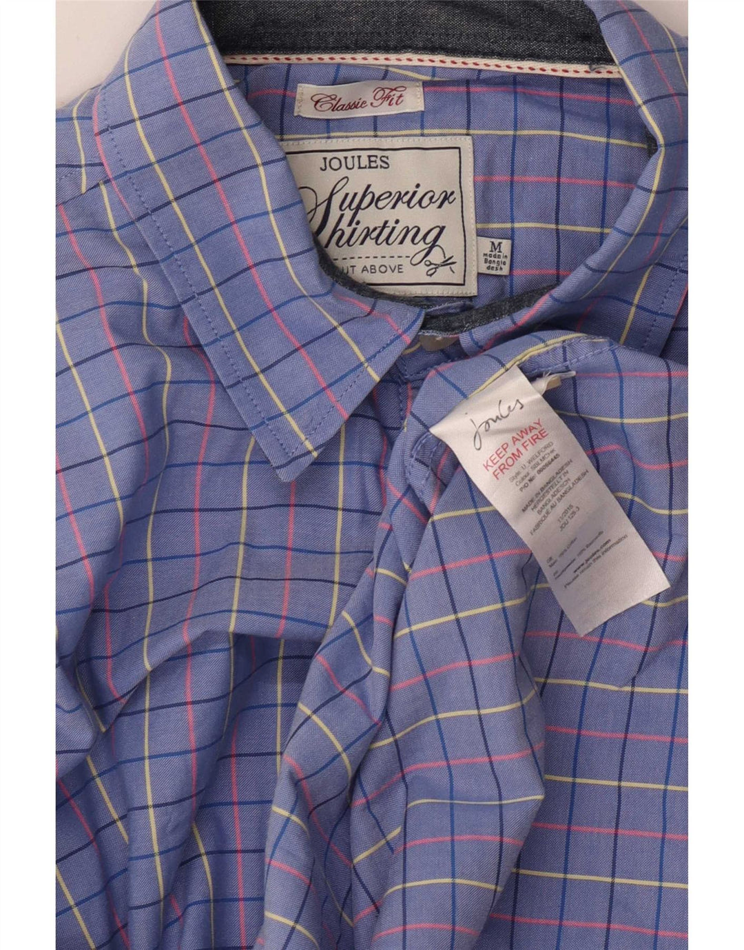 Camisa masculina Joules Classic Fit algodão xadrez azul médio