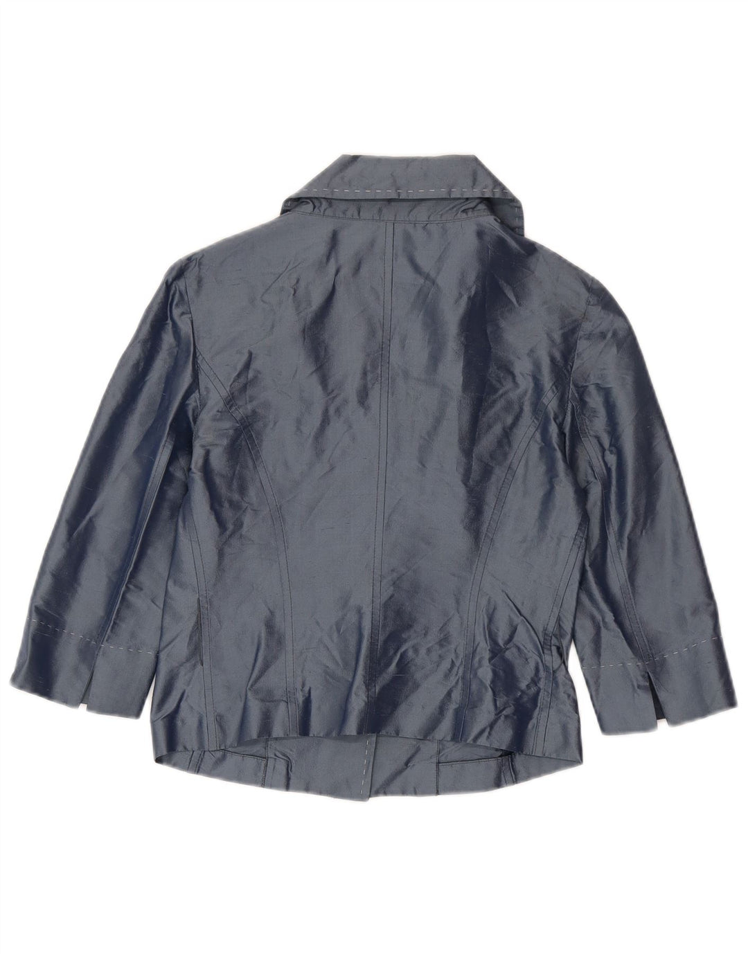 Jaqueta blazer feminina Penny Black com 3 botões Reino Unido 8 pequena seda azul marinho