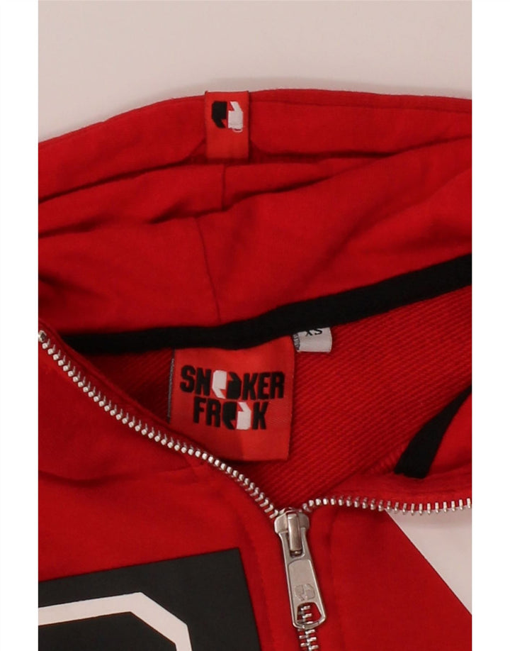 SNEAKER FREAK Suéter masculino com capuz e zíper gráfico XS de algodão vermelho