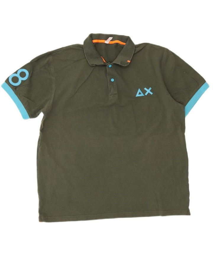 Camisa pólo gráfica masculina SUN68 3XL verde