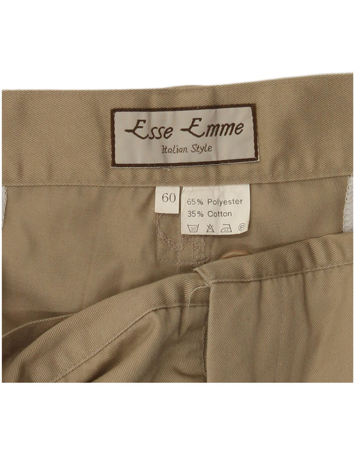 Calça cargo masculina VINTAGE reta W42 L31 poliéster bege