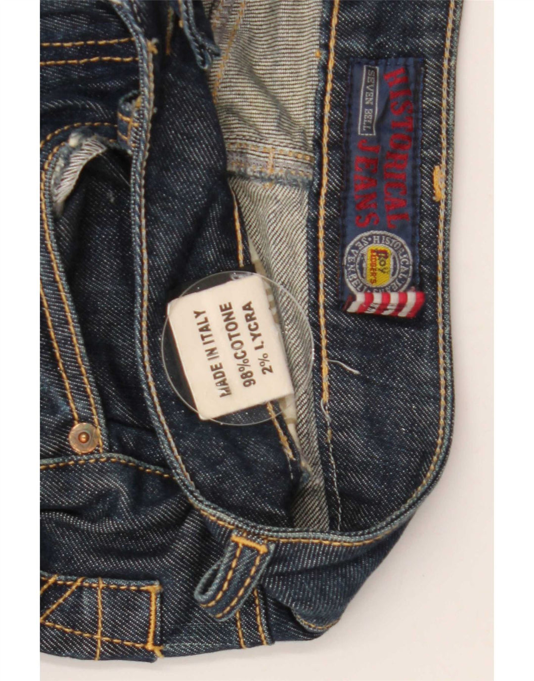 Roy Rogers Calça jeans feminina slim W24 L28 algodão azul marinho