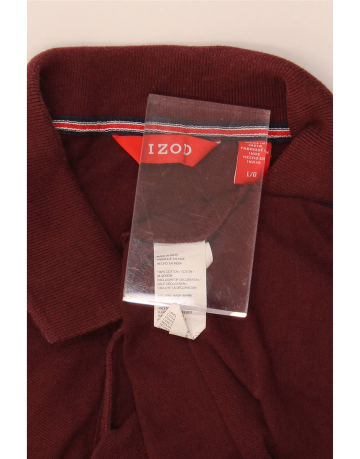 IZOD Mens Polo Shirt Large Burgundy Cotton Vintage Izod and Second-Hand Izod from Messina Hembry 