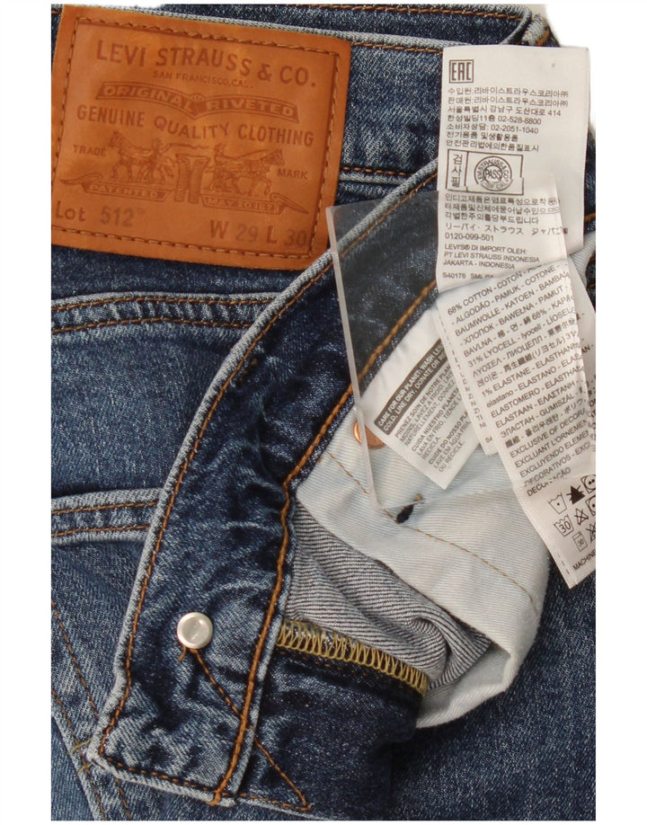 Calça jeans feminina Levi's 512 Slim Tapered W29 L30 azul algodão