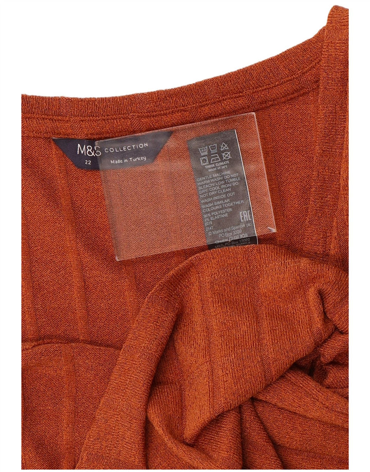 Colete feminino Marks & Spencer UK 22 3XL poliéster laranja
