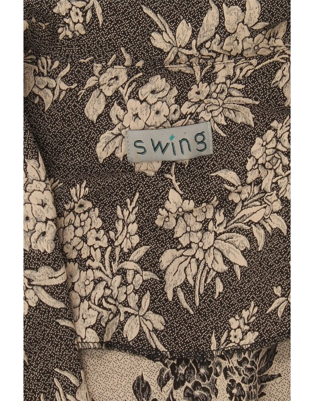 Jaqueta blazer feminina VINTAGE com 3 botões UK 10 pequena floral preta