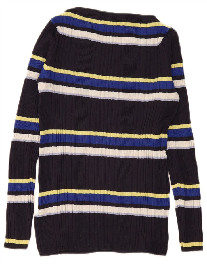 Suéter feminino Marks & Spencer com gola canoa Reino Unido 12 médio azul marinho