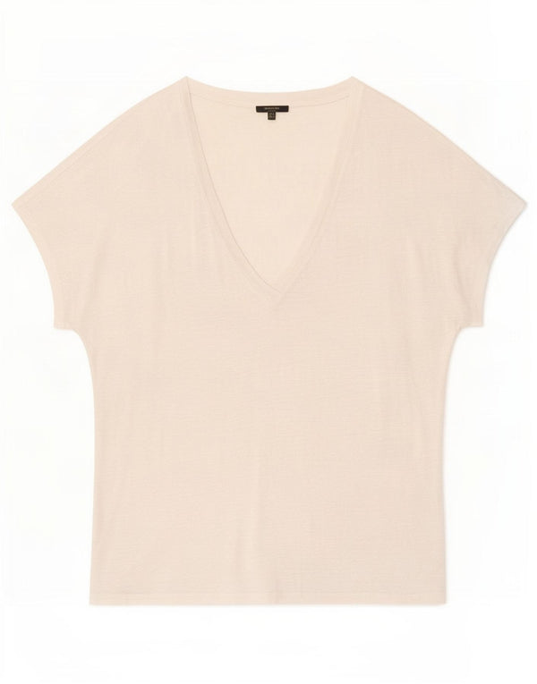 Camiseta feminina Massimo Dutti UK 14 médio branco