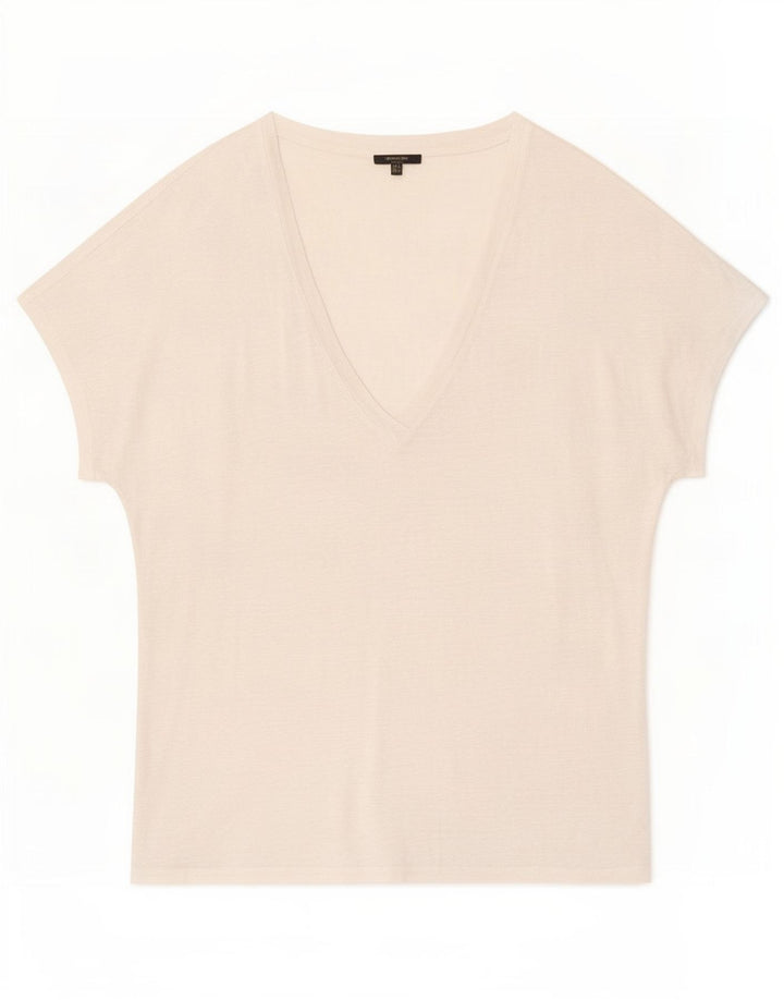 Camiseta feminina Massimo Dutti UK 14 médio branco