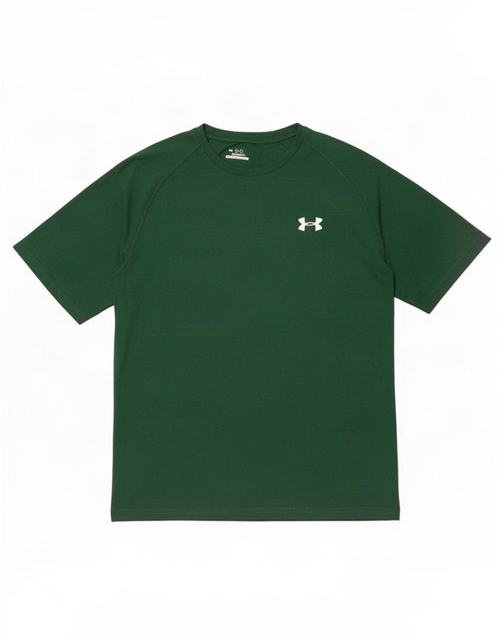 Camiseta masculina Under Armour Heat Gear superior poliéster verde médio