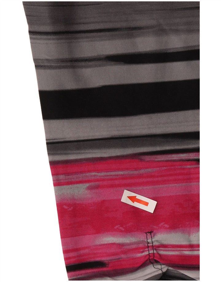 Calvin Klein Capri Leggings Feminino Reino Unido 12 Médio Preto Listrado Nylon