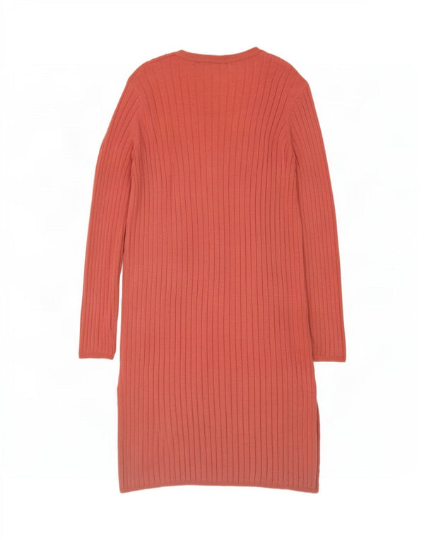 Suéter cardigã aberto feminino Marks & Spencer Longline Reino Unido 10 pequeno rosa