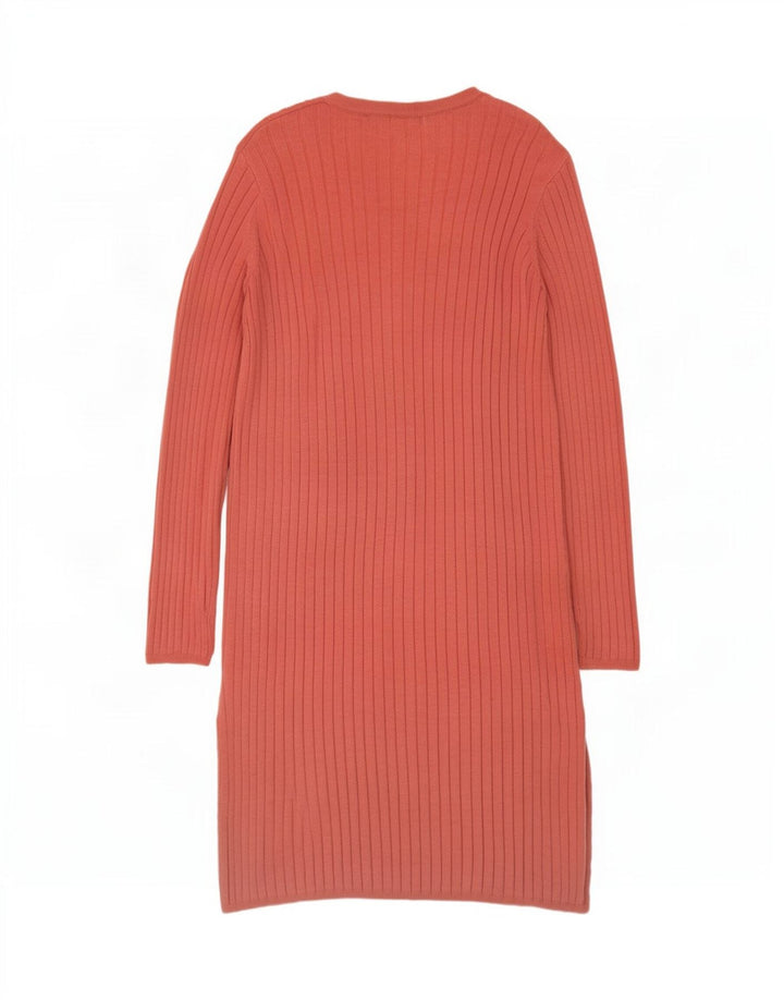 Suéter cardigã aberto feminino Marks & Spencer Longline Reino Unido 10 pequeno rosa