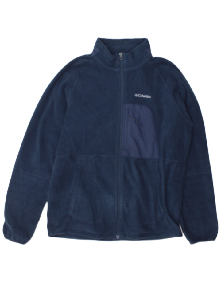 Jaqueta de lã masculina Columbia UK 40 grande poliéster azul marinho